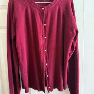 Karen Scott Deep Red Cardigan